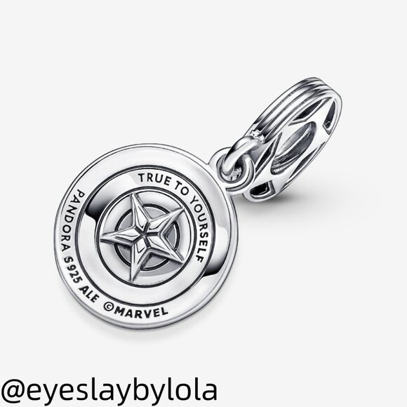 Pandora Marvel The Avengers Captain America Shield Dangle Charm - Picture 4 of 6